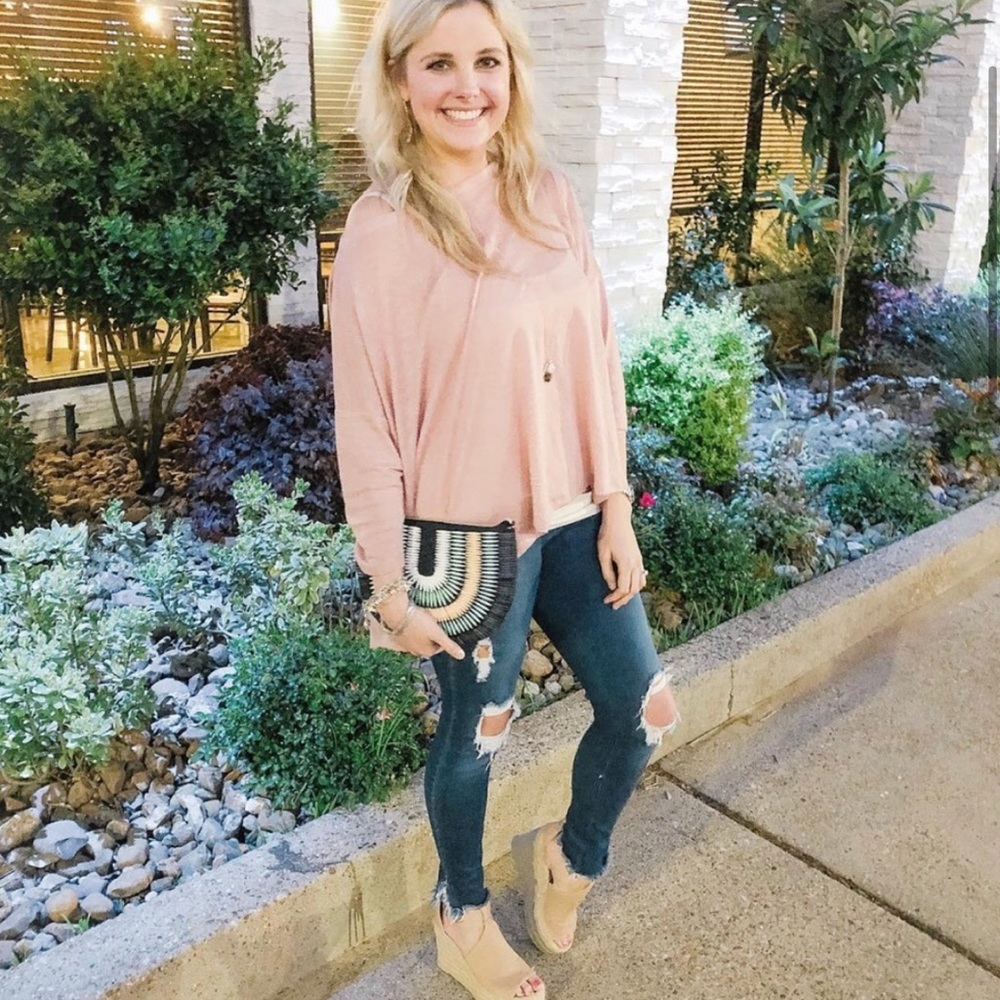 Stella & Dot | Limited Edition Navy/Teal/Peach Hand-Beaded Clutch Retired - Picture 6 of 13